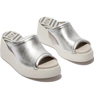 Fly London Women's DOLI042FLY Sandals in Silver Sz EU39/US8-8.5
